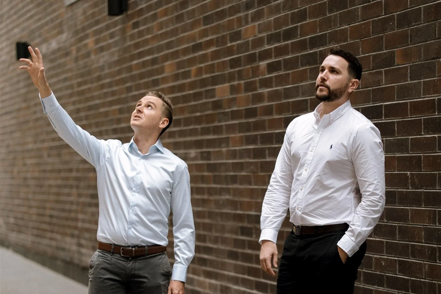 Chamberlain Brown founders inspecting a Newcastle property