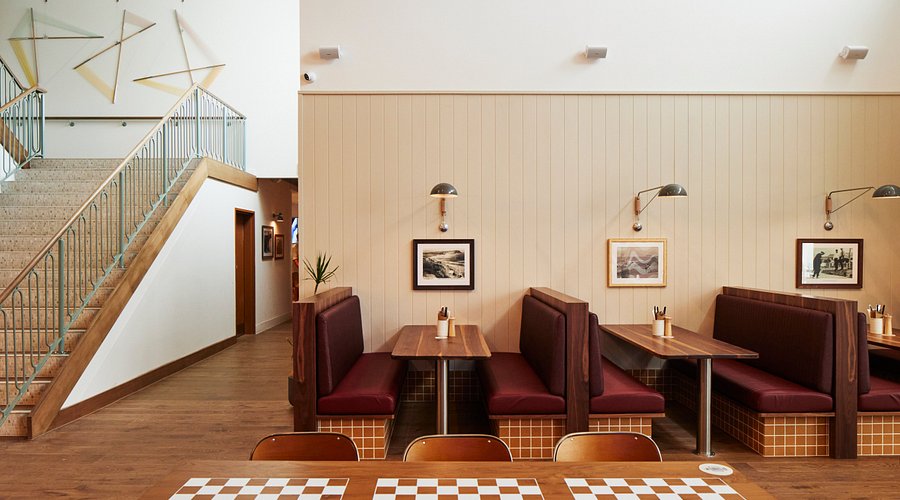 Interior booths and dining room at The Beaches Merewether